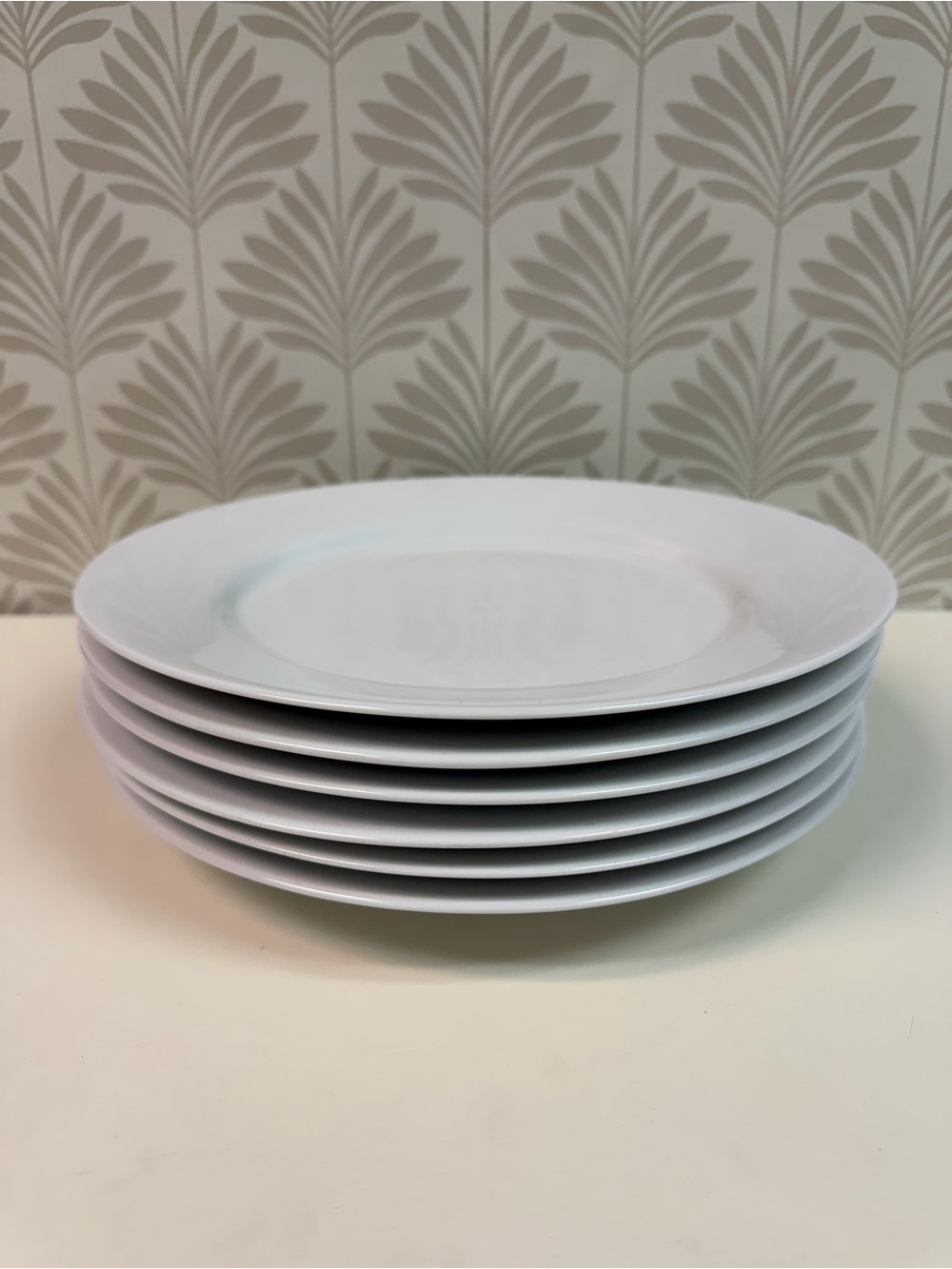 Crate & Barrel White Dinner Plates Made in Indonesia 10.5” Set of 6